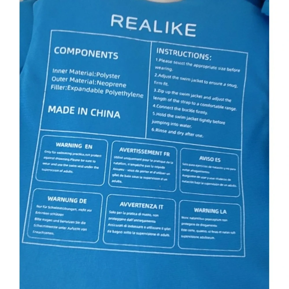 REALIKE Kids Swim Vest Toddler  Small (2-4 yrs/22-33 lbs), Dinosaur‎